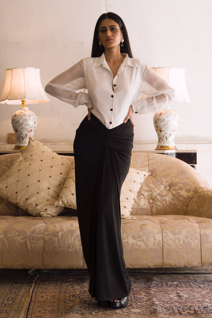 Black draped skirt