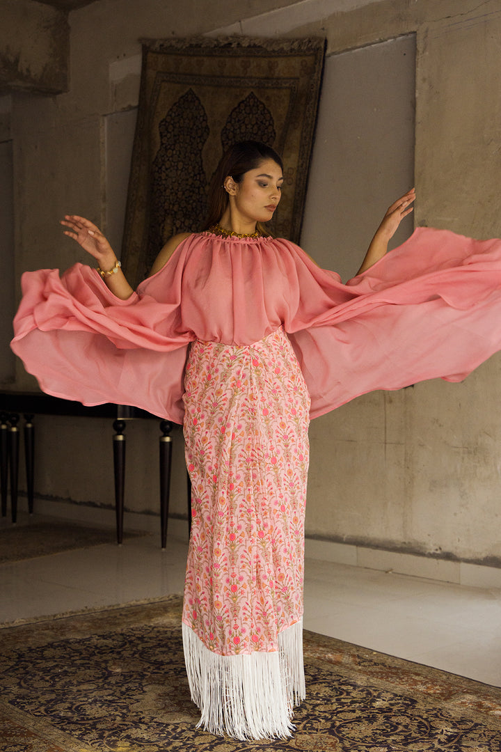 Pink Draped Skirt