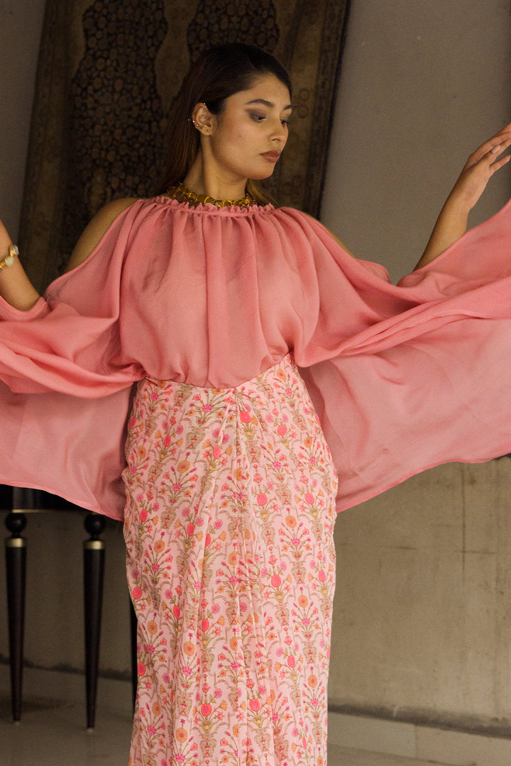 Pink Draped Skirt